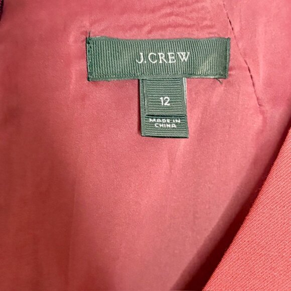 J. Crew Lined Sleeveless Wool Suiting Dress - Maroon - 12 - Picture 7 of 10
